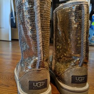Silver Sequined Ugg Boots